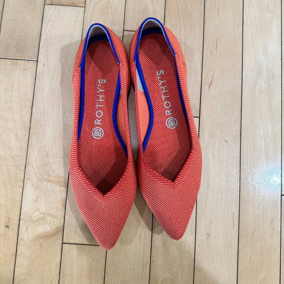 ROTHYS The Point Best Selling Flats Size 9 Orange Colorway - Picture 11 of 12